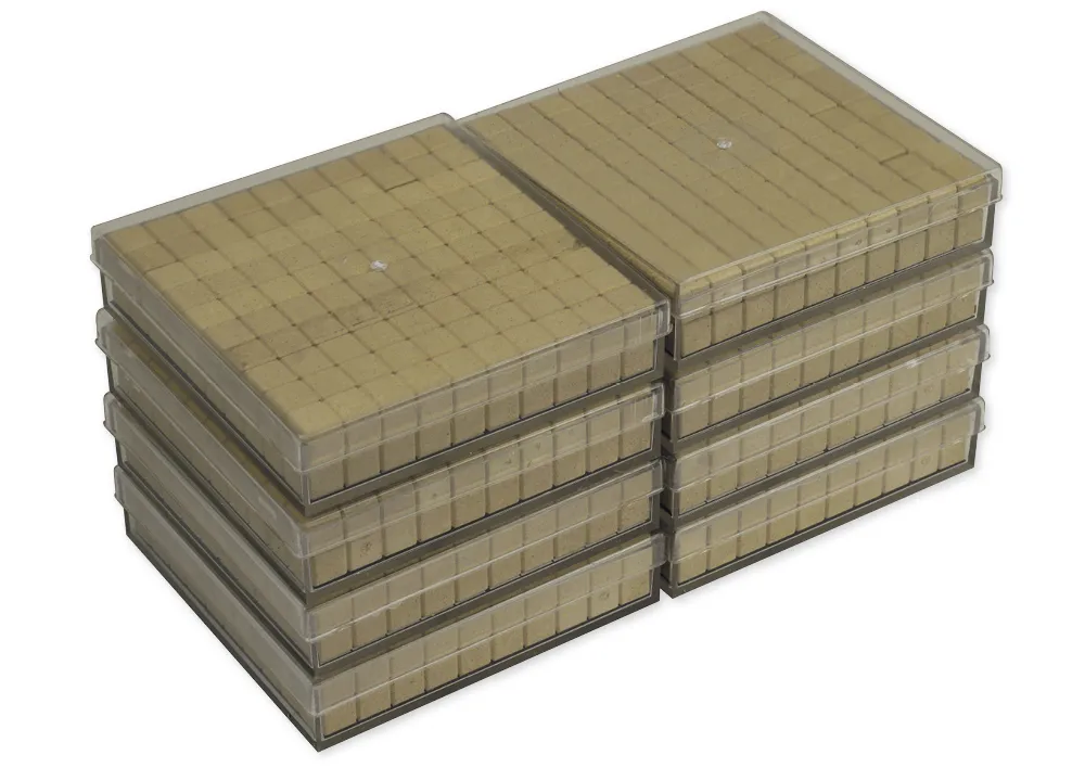 Klassensatz Hunderter-Platte aus RE-Wood, 8-tlg. in Stapel-Box