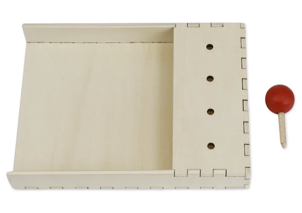 Klassesæt af træcomputere, 8 dele, i en stabelkasse