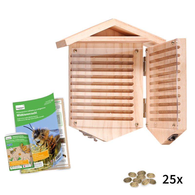 Zuchtset "Wildbienen" kompakt zum Aufklappen, Rote Mauerbiene, 4-tlg.