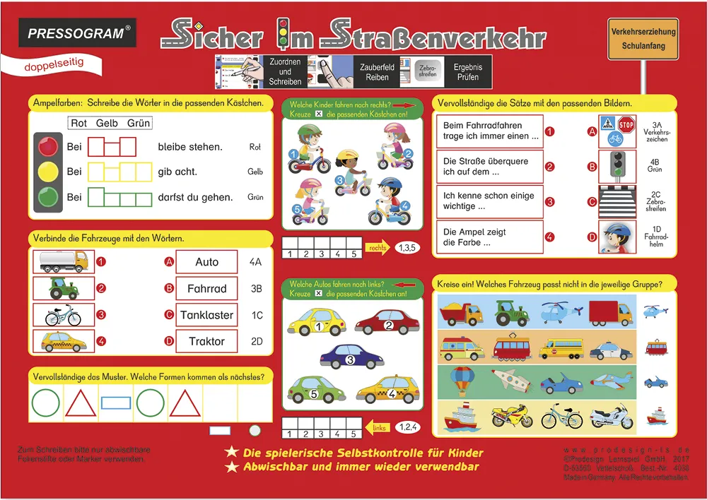 TimeTEX Zaubertafel "Verkehrs-Erziehung" Sicher im Straßenverkehr