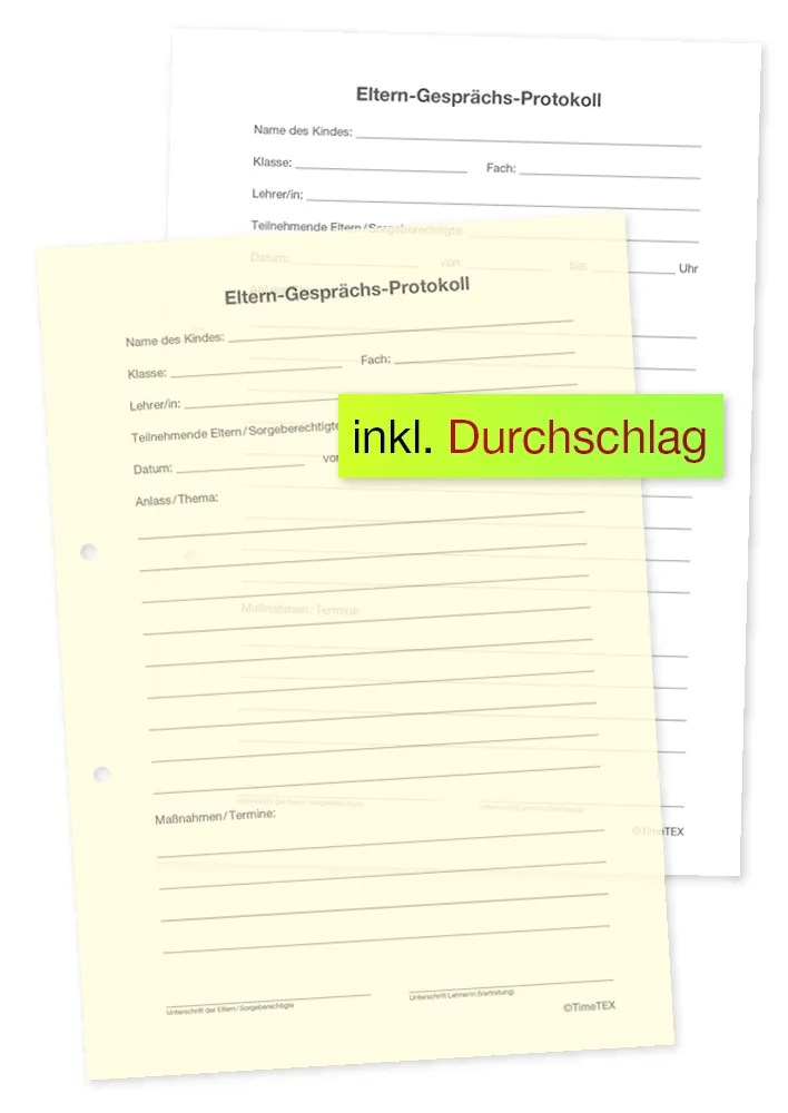 Block Eltern-Gesprächs-Protokoll A5, 50 Blatt mit Durchschlag