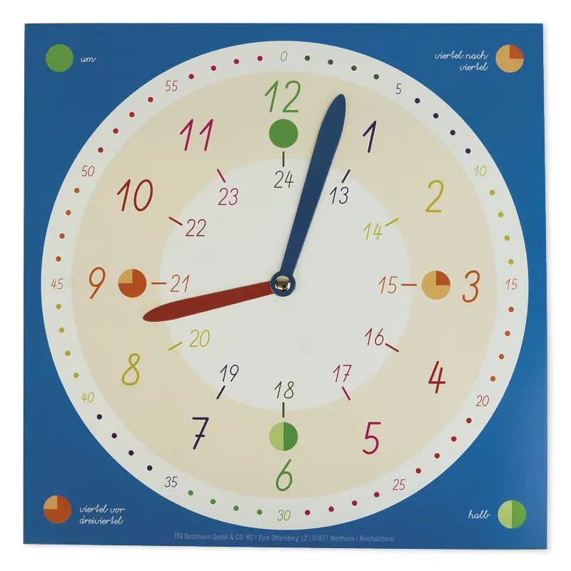 Set Wand-Lernuhr und Demo-Lernuhren, 9-tlg.