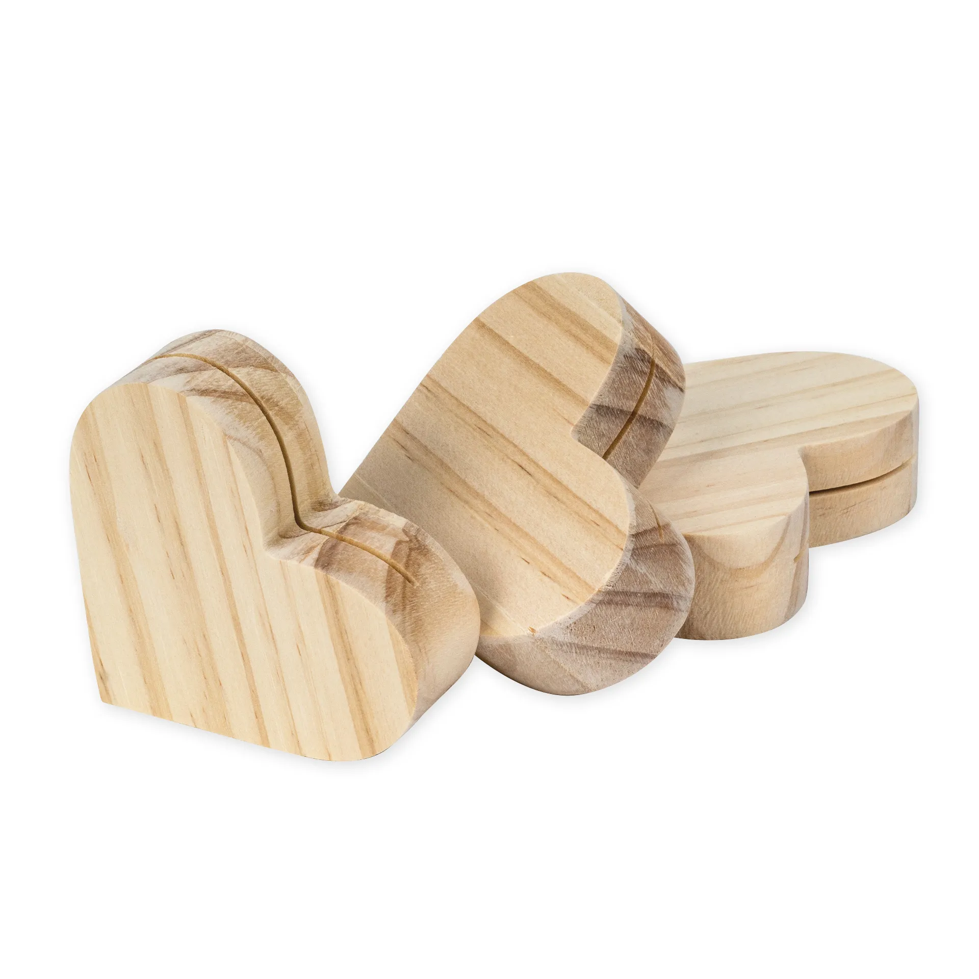 Kartenhalter "Herz" aus Holz, 6 Stück