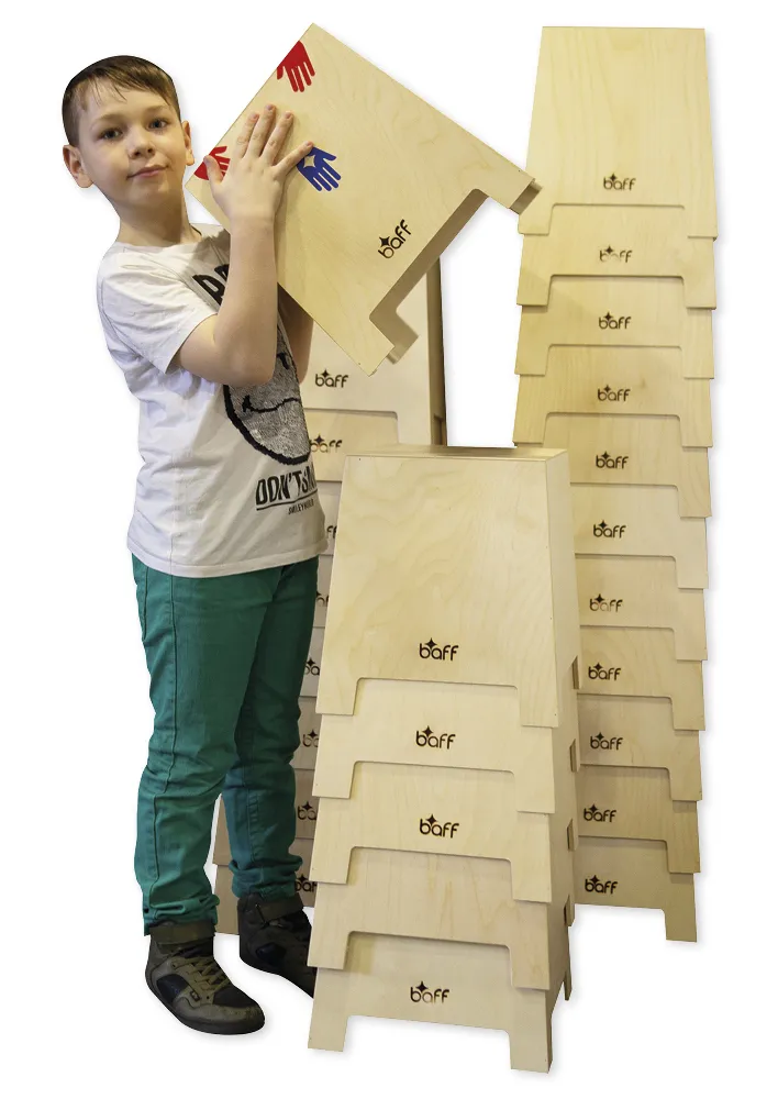 Stapelbare Cajon, Sitzhöhe 34 cm