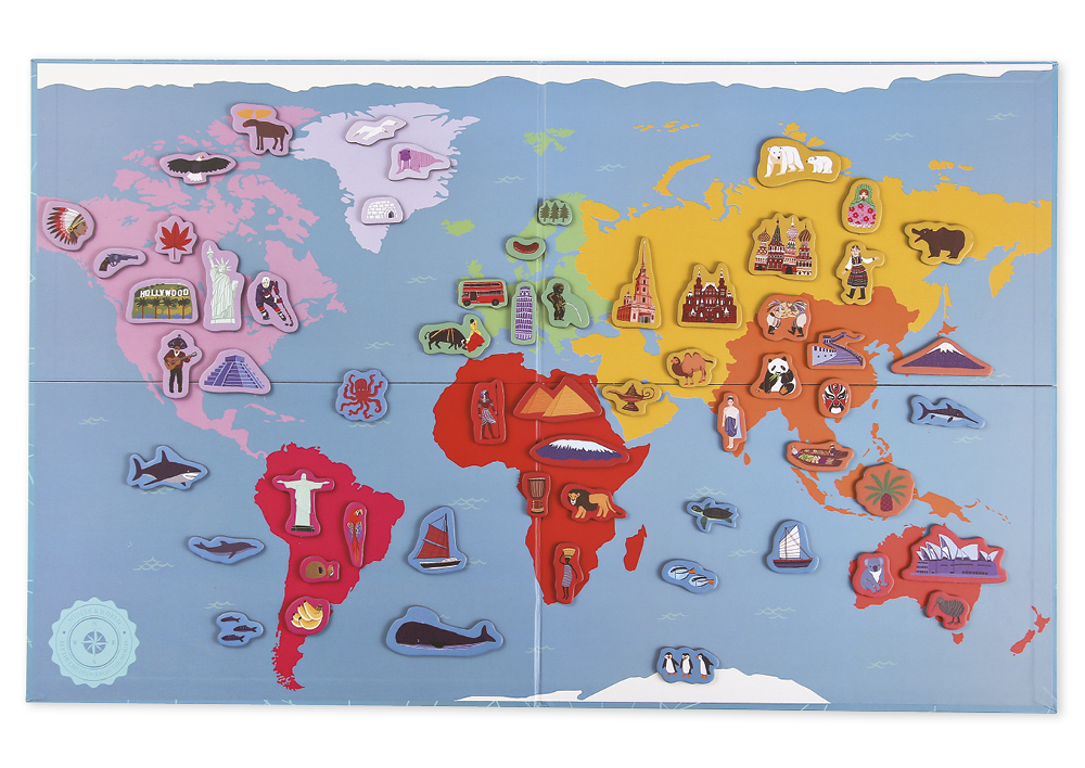 Hagemann Legespiel "Magnetische Weltkarte", 149-tlg.