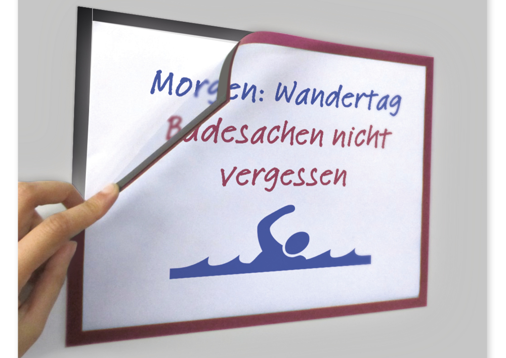 TimeTEX magnetisk folderram A3 färgad, självhäftande baksida, 2 st.