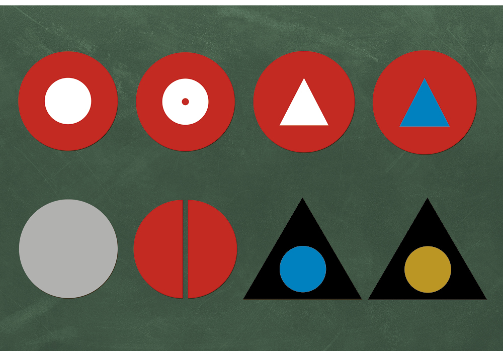 Orddelar symboler kompletterande set, magnetiska, 18 stycken, i lådan "Montessori Premium"