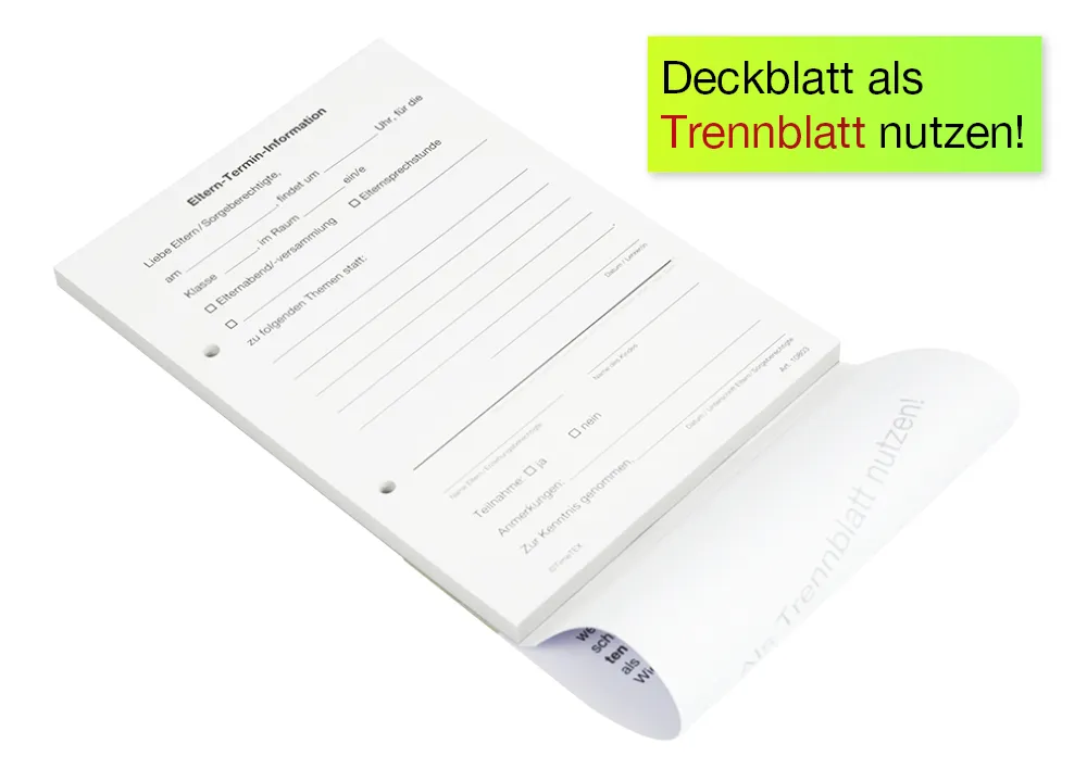 Block Eltern-Termin-Information A5, 50 Blatt mit Durchschlag
