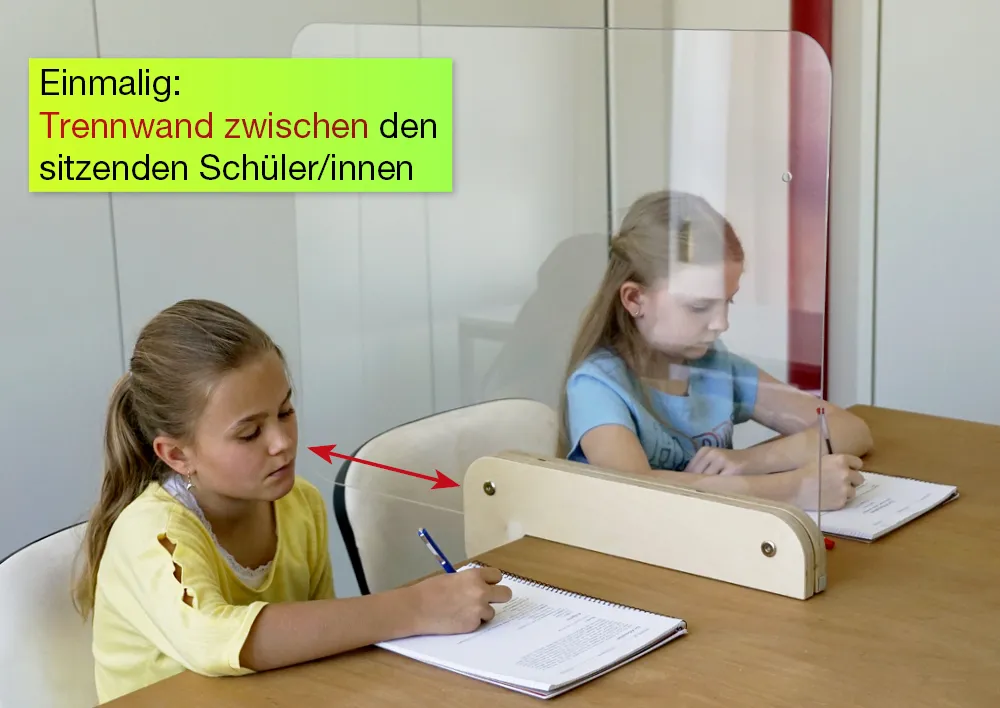 Hygiene-Schutzwand Flexaform für Tische, transparent