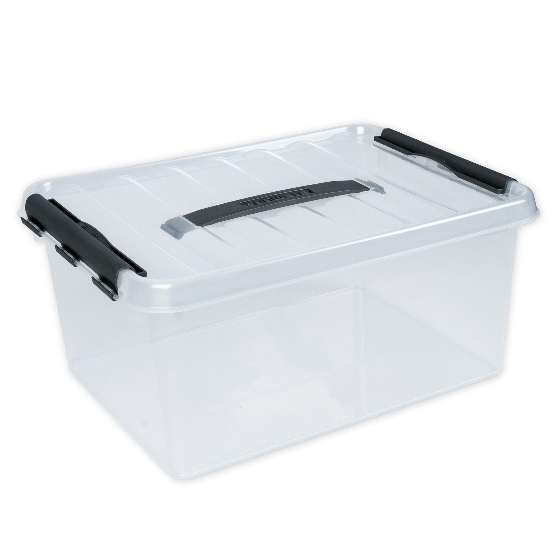 TimeTEX Kunststoffbox stapelbar mit Tragegriff, transparent, 15 Liter