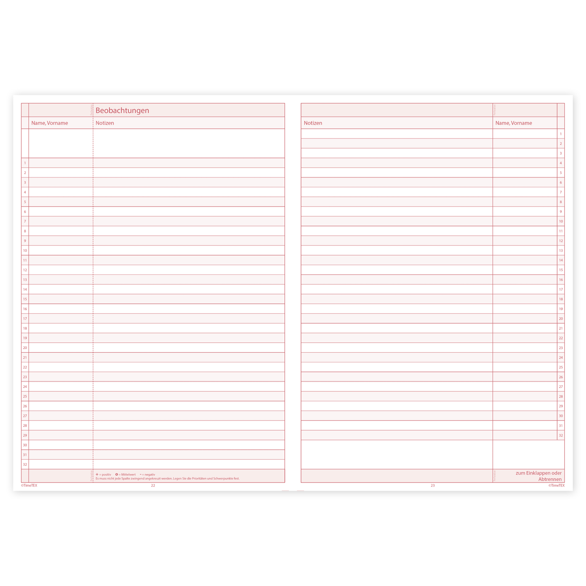 TimeTEX Heft Klassen-Beobachtung A4, 64 Seiten