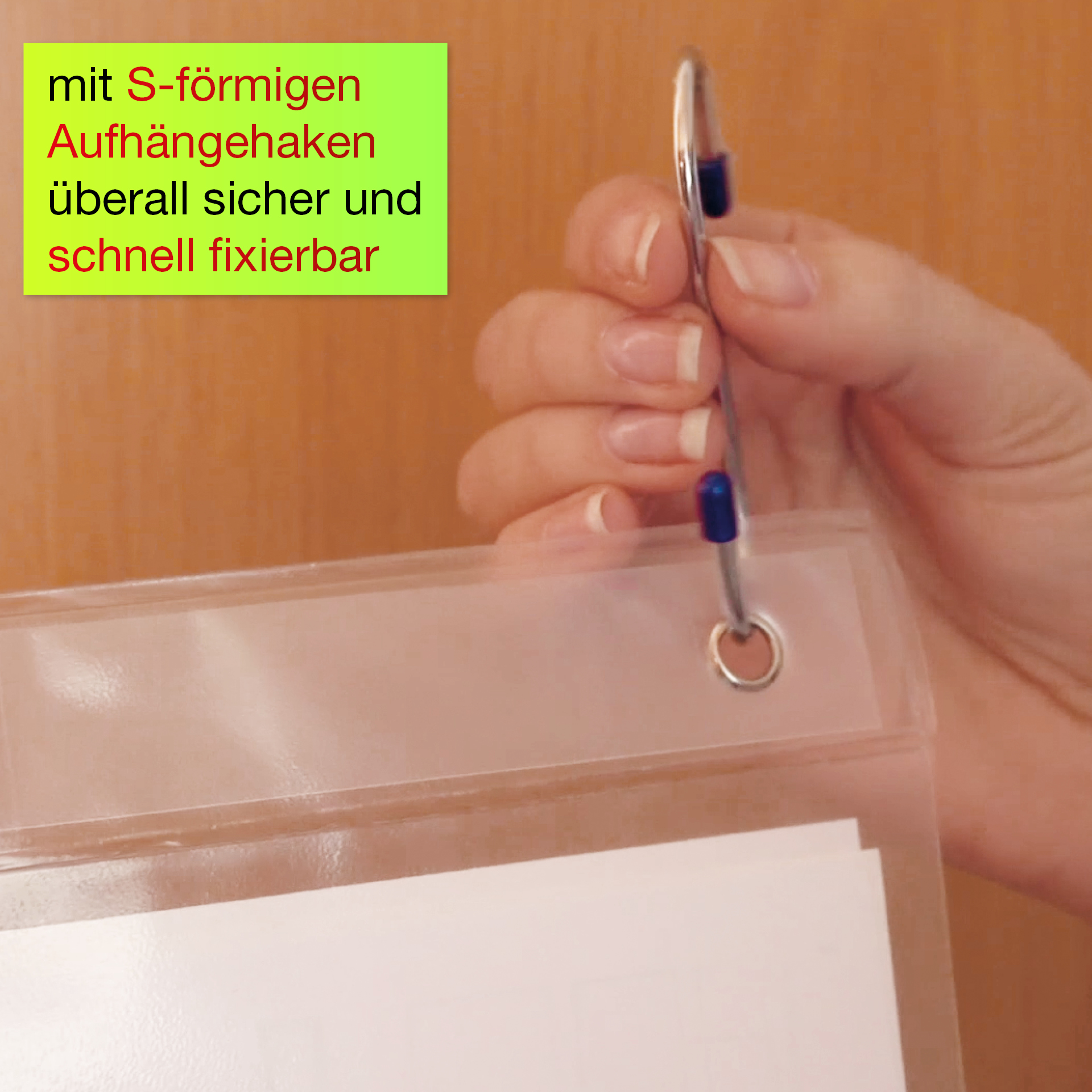 Wisząca torba z organizerem A4, 6 kieszeni w formacie poziomym, z haczykami