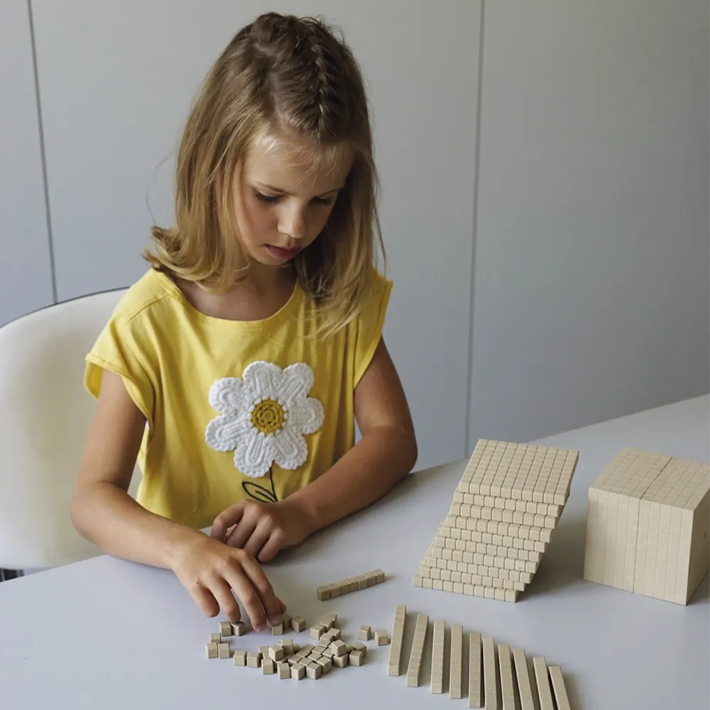 Dienes Grundsortiment, 121-tlg., Zahlenraum 1.000, naturfarben