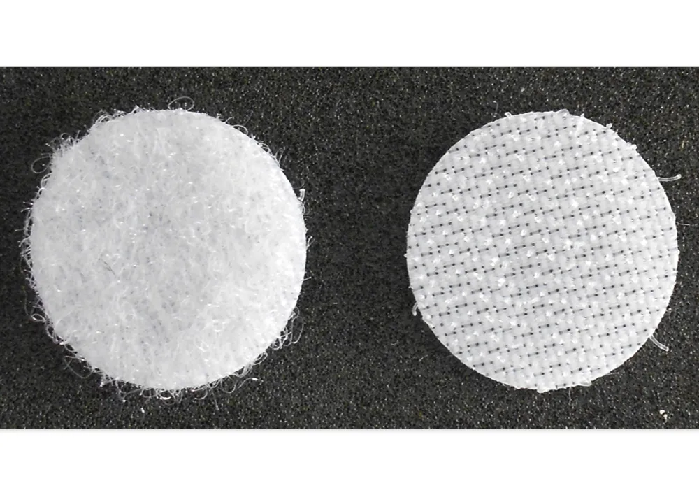 Kardborrprickar självhäftande, vit, 2 cm diameter, 12 st.