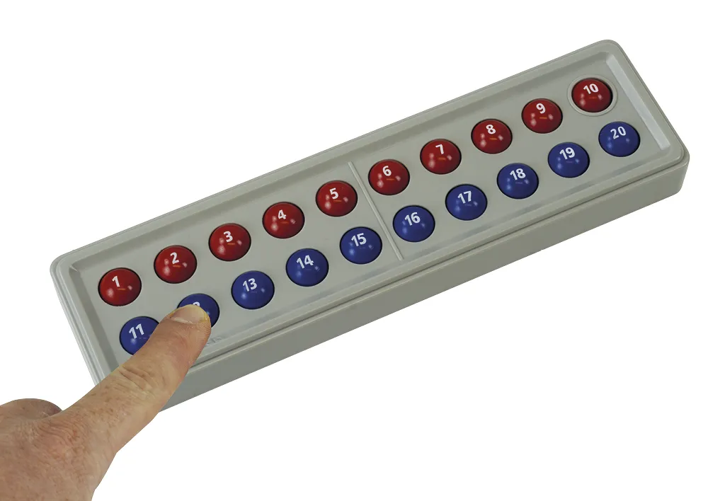 Klassensatz ABACO für 20-er Zahlenraum, rot-blau mit Zahlen, 24-tlg., in Box