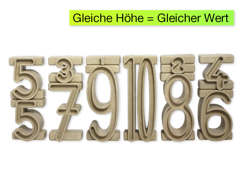 Staplingsnummer "number-on-number", 11 stycken, naturlig färg