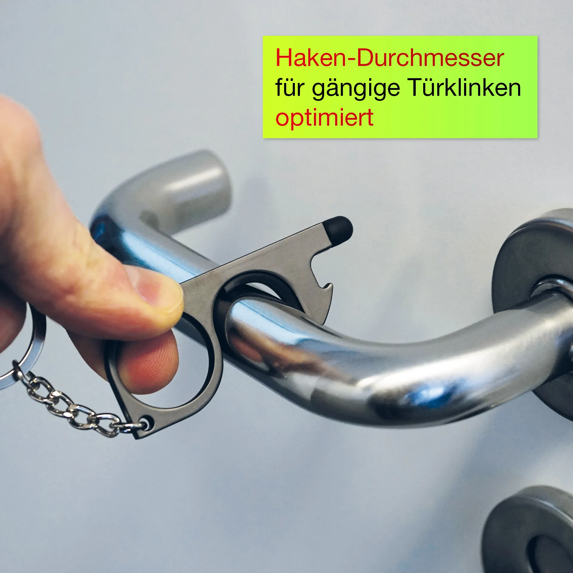 Hygiene-Haken mit Beschichtung und Schlüsselring, schwarz