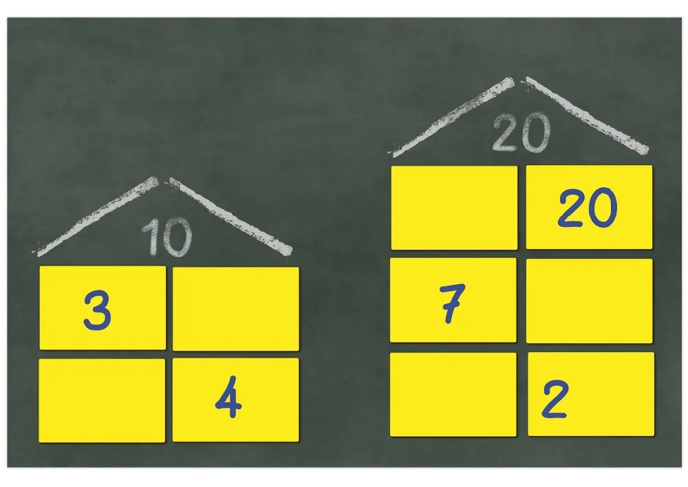 Zahlen-Felder blanko, magnetisch, 10-tlg., in Box