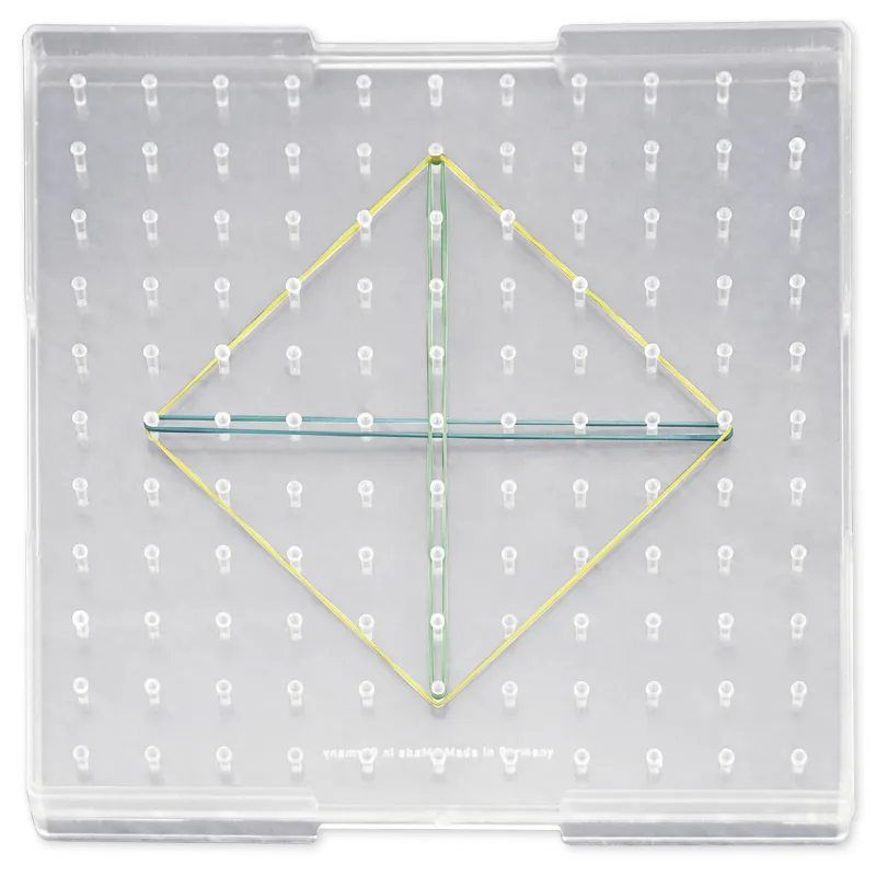 Geometrie-Brett einseitig (11x11 Stifte), 23x23 cm, transparent