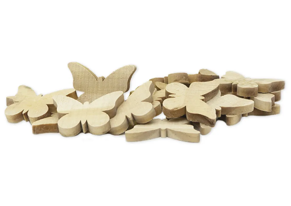 Schmetterlinge aus Holz, klein, 20 Stück