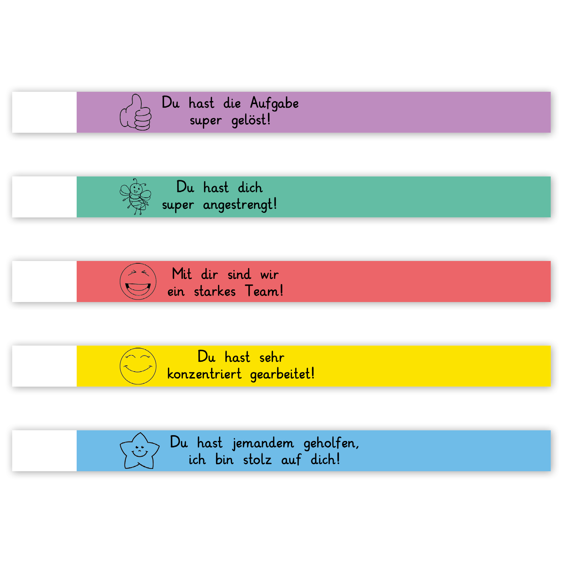 Nachfüll-Set Lob-Armbänder, 100 Stück