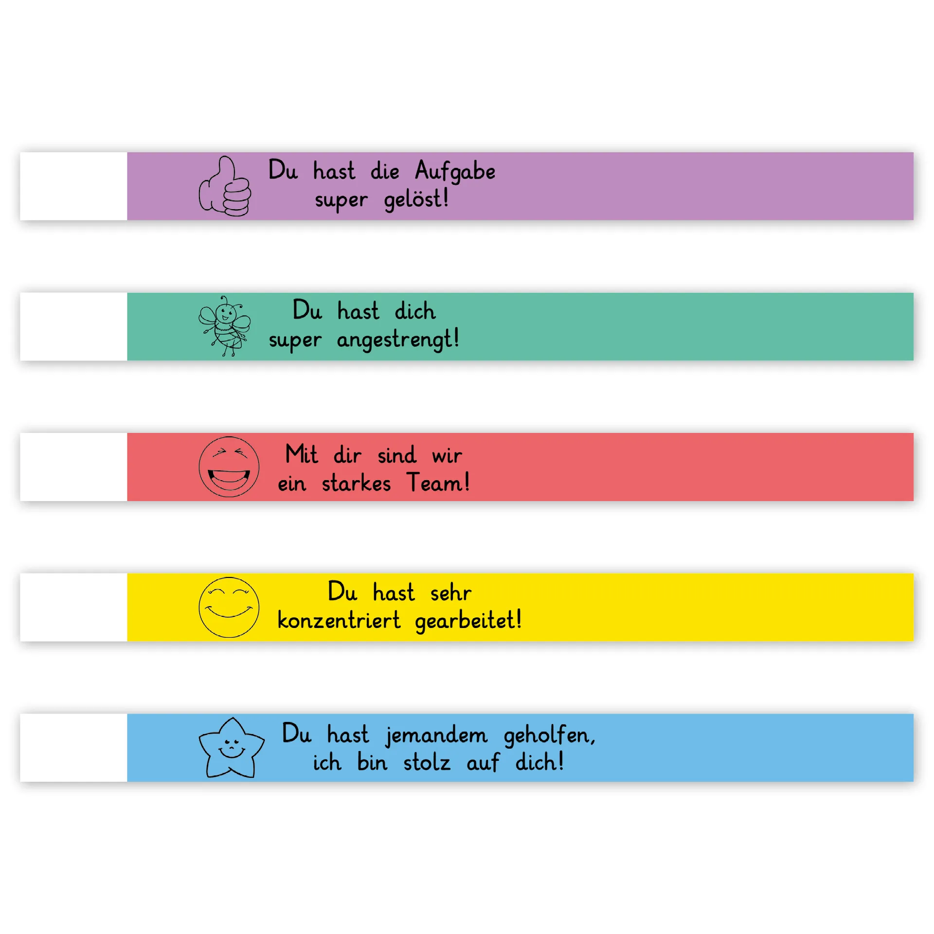 Nachfüll-Set Lob-Armbänder, 100 Stück