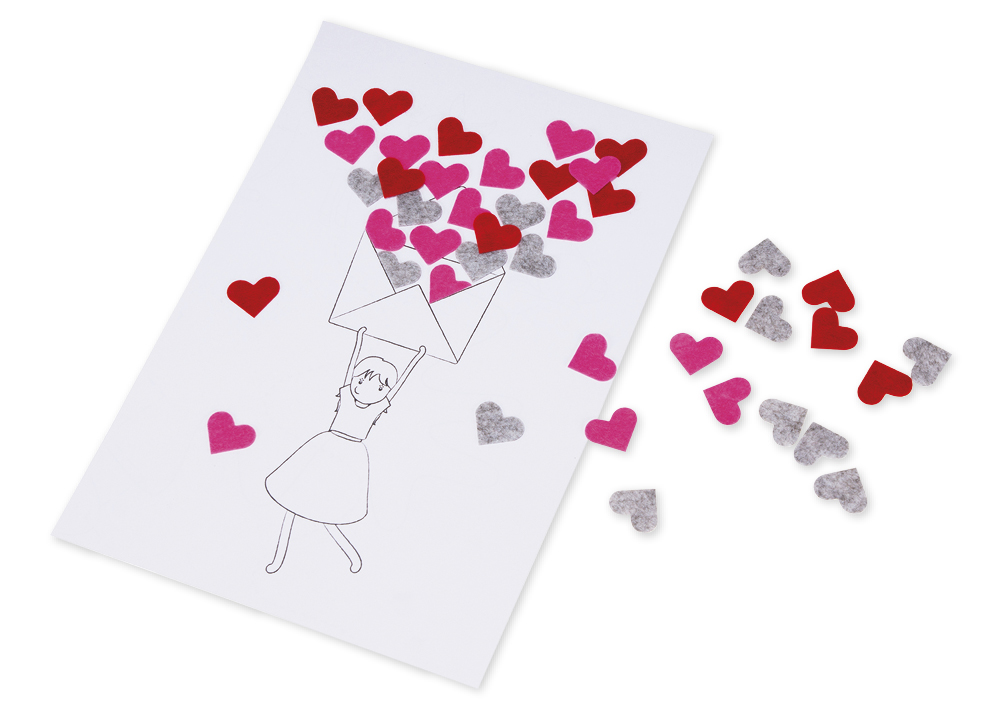 Filz-Aufkleber "Herz", 300 Stück Filz-Aufkleber "Herz", 300 Stück