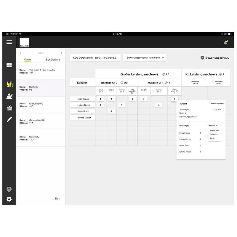 TimeTEX Web-App-Schulplaner