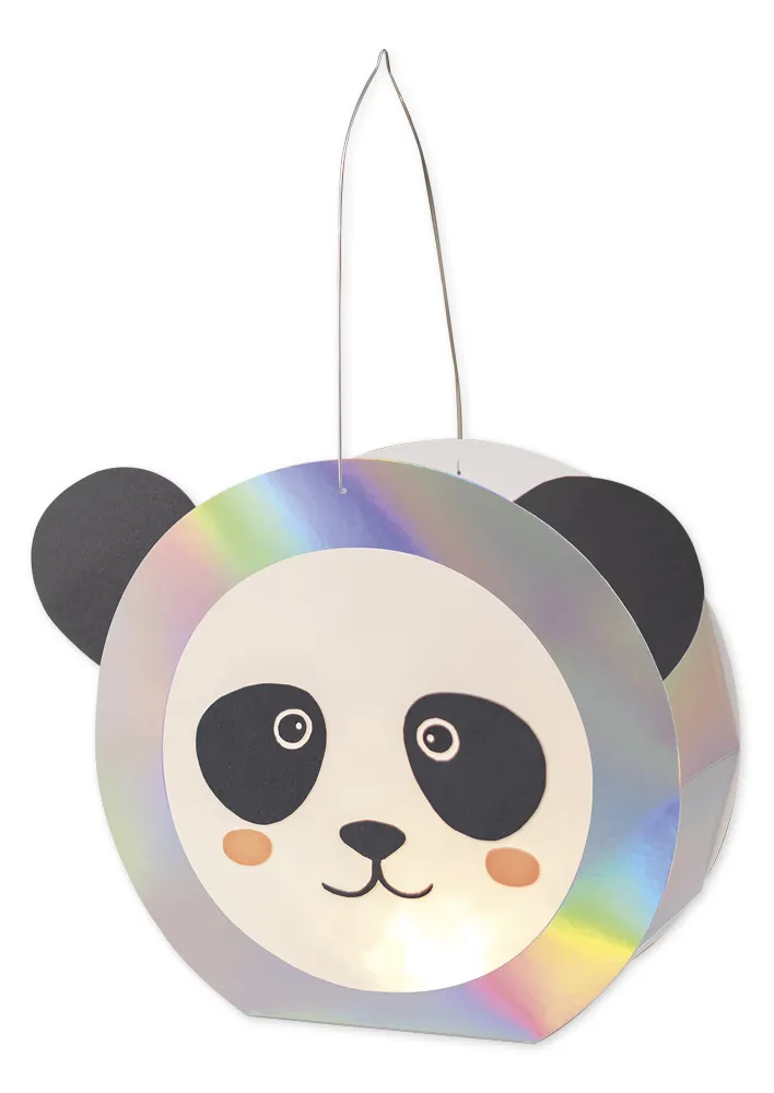 Lanternes en carton métallisé coloré, 19 cm Ø, 5 pcs