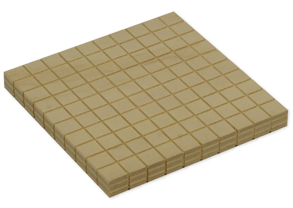 Dienes Dezimal-Hunderter-Platte, aus Holz, 5 Stück