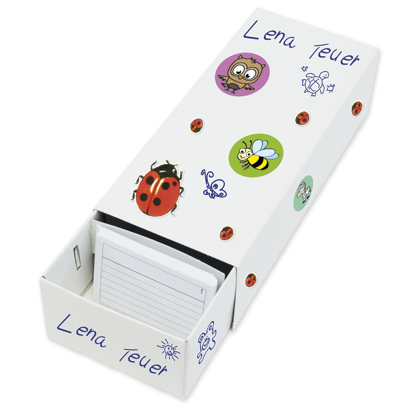 Flashcard box A8 kartong med 100 flashcards