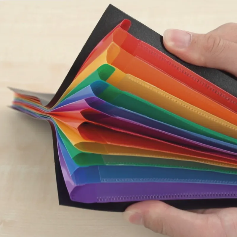 TimeTEX Tisch-Fächermappe 1-12 A4, farbig mit Verschlussgummi