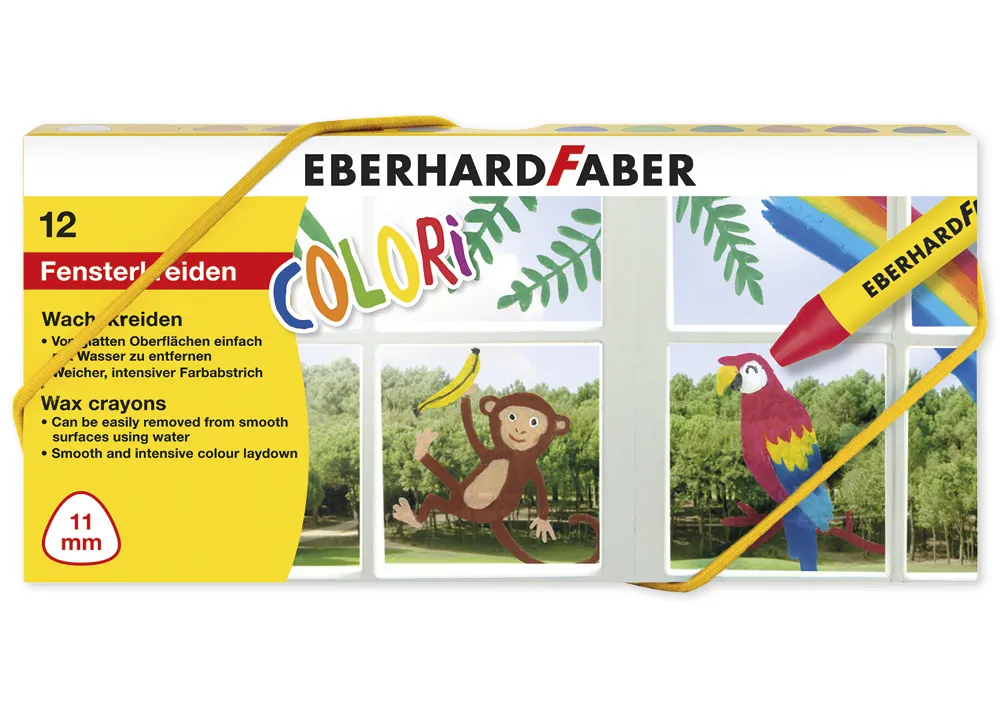Eberhard Faber Fenster-Wachskreiden, 12 Stück