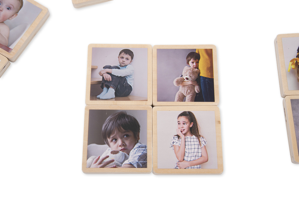 Holztäfelchen "Emotionen", 18-tlg.