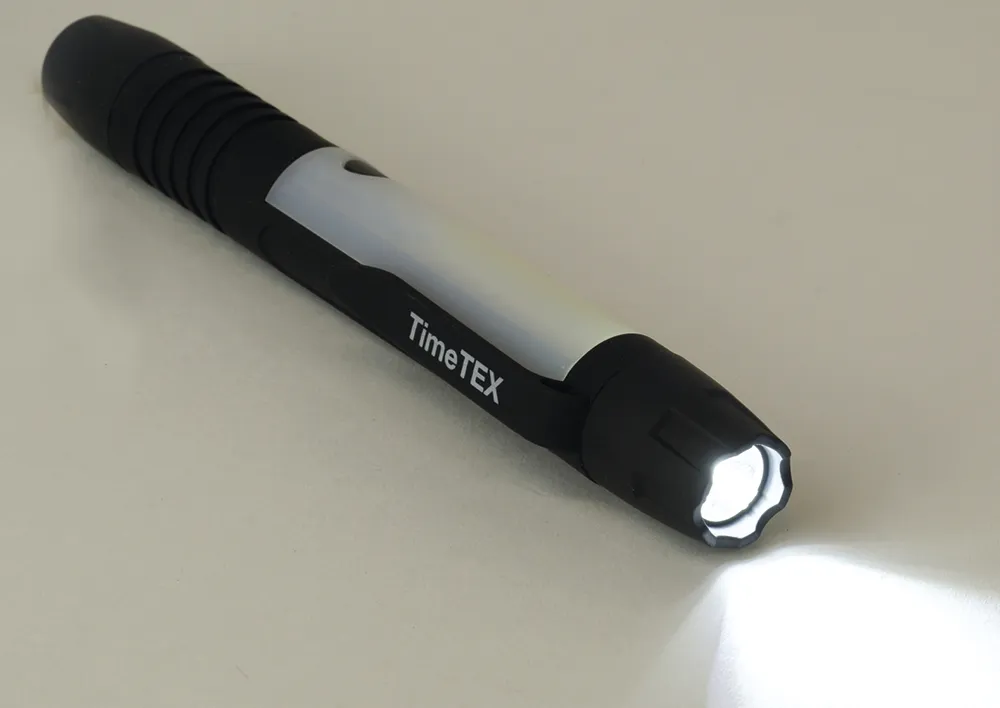 LED-Taschenlampe mit Leselicht, 17 cm lang, 2 cm ø