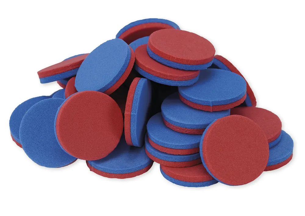 Flüster-Wendeplättchen blau/rot, 200 Stück in Dose