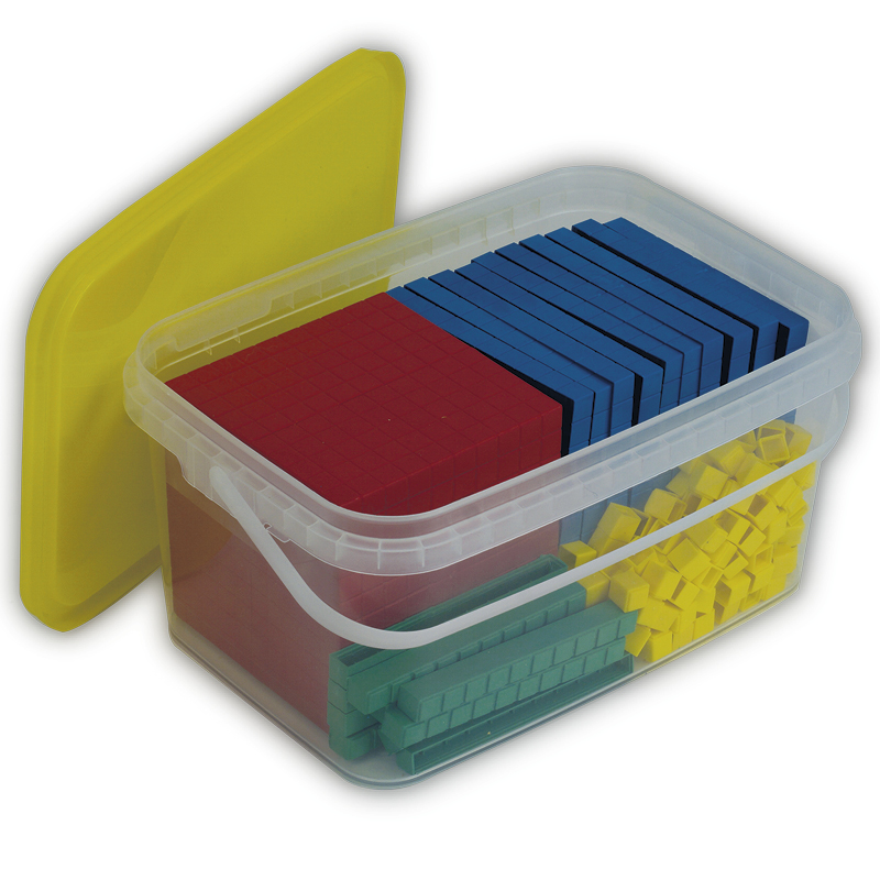 Dienes Grundsortiment, 121-tlg., Zahlenraum 1.000, farbig, in Stapel-Box