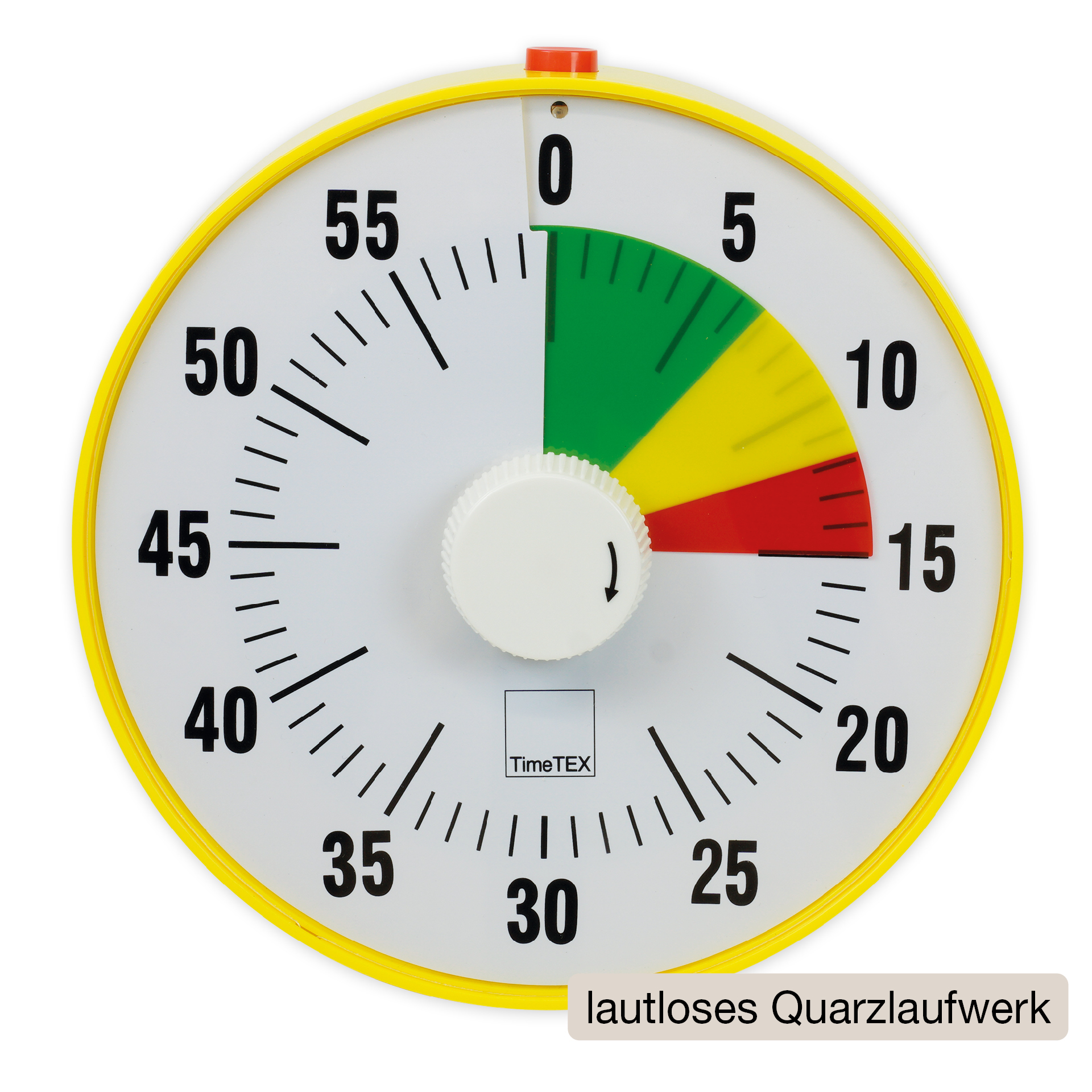 TimeTEX Zeitdauer-Uhr "lautlos" L, 19 cm ø, mit Ampelscheibe + Pausentaste