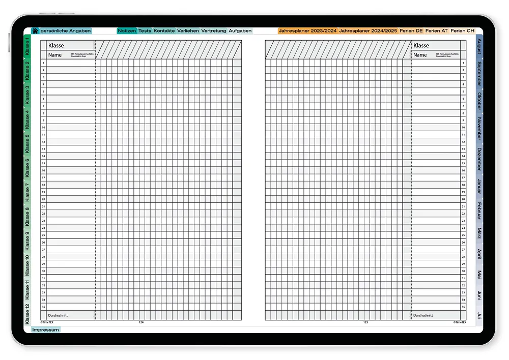 TimeTEX Digitaler Trend-Schulplaner DigiPlan 2025/2026, nachtblau