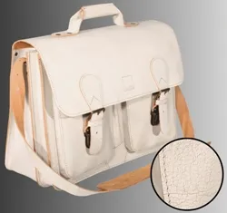 TimeTEX Büchertasche "Probata" mittel, weiß antik, Sattelleder II./SO