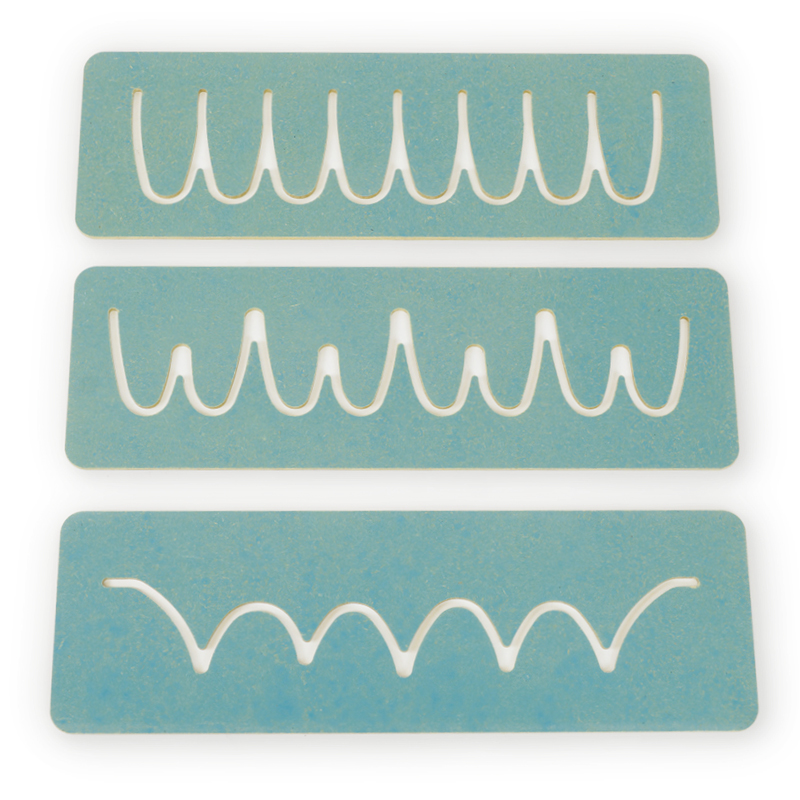 Set Schwungübungs-Schablonen aus Holz, 16-tlg. Set Schwungübungs-Schablonen aus Holz, 16-tlg.