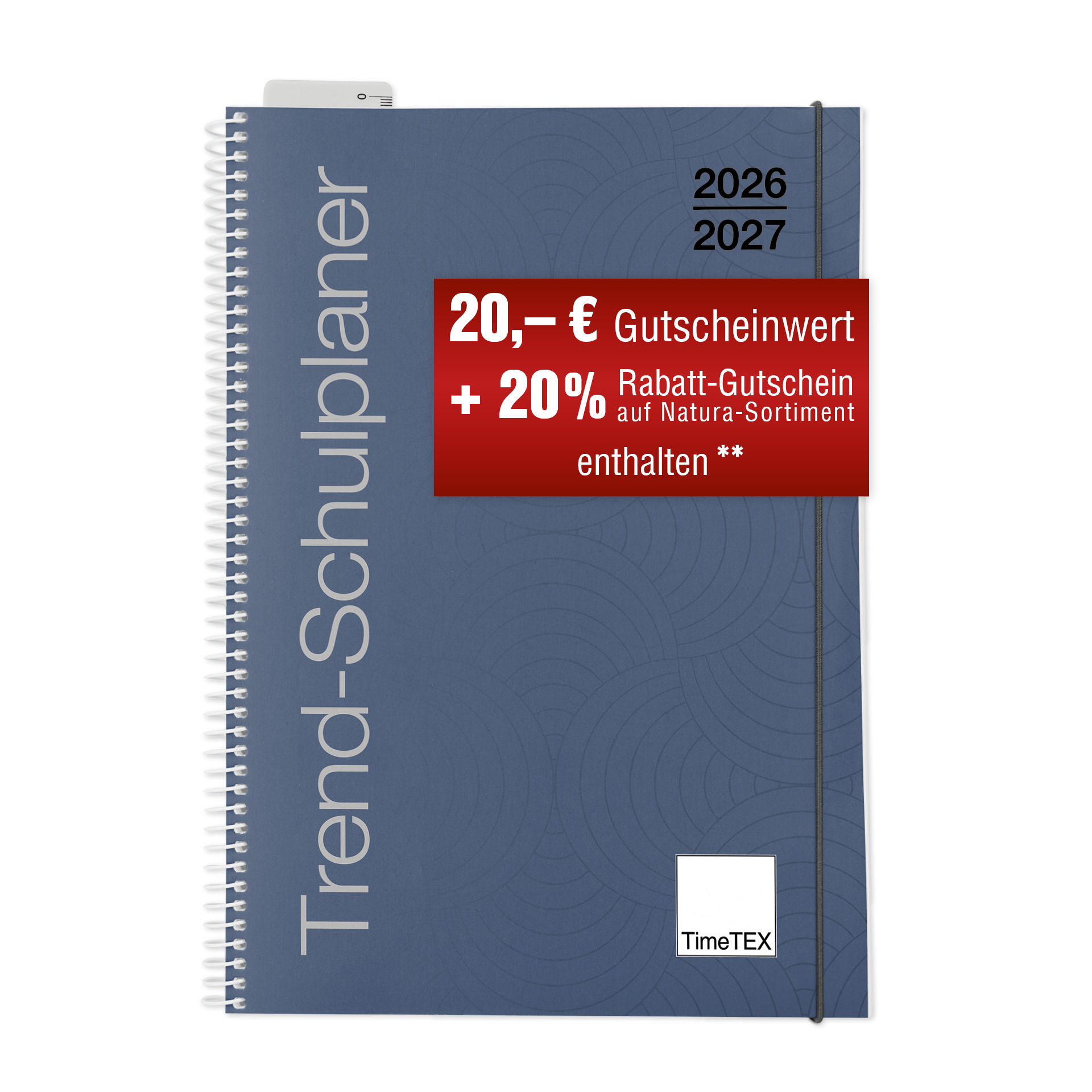 TimeTEX Trend-Schulplaner - Lehrerplaner - Lehrerkalender A5, 2026/2027, nachtblau