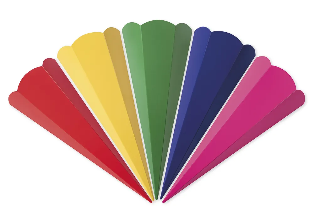 Geschwister-Schultüte, 41 cm hoch, 10 Stück in 5 Farben