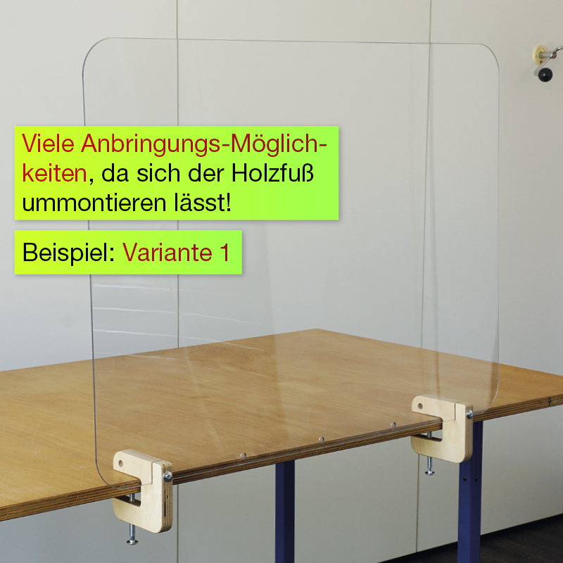 Hygiene-Schutzwand Limes für Tische, transparent