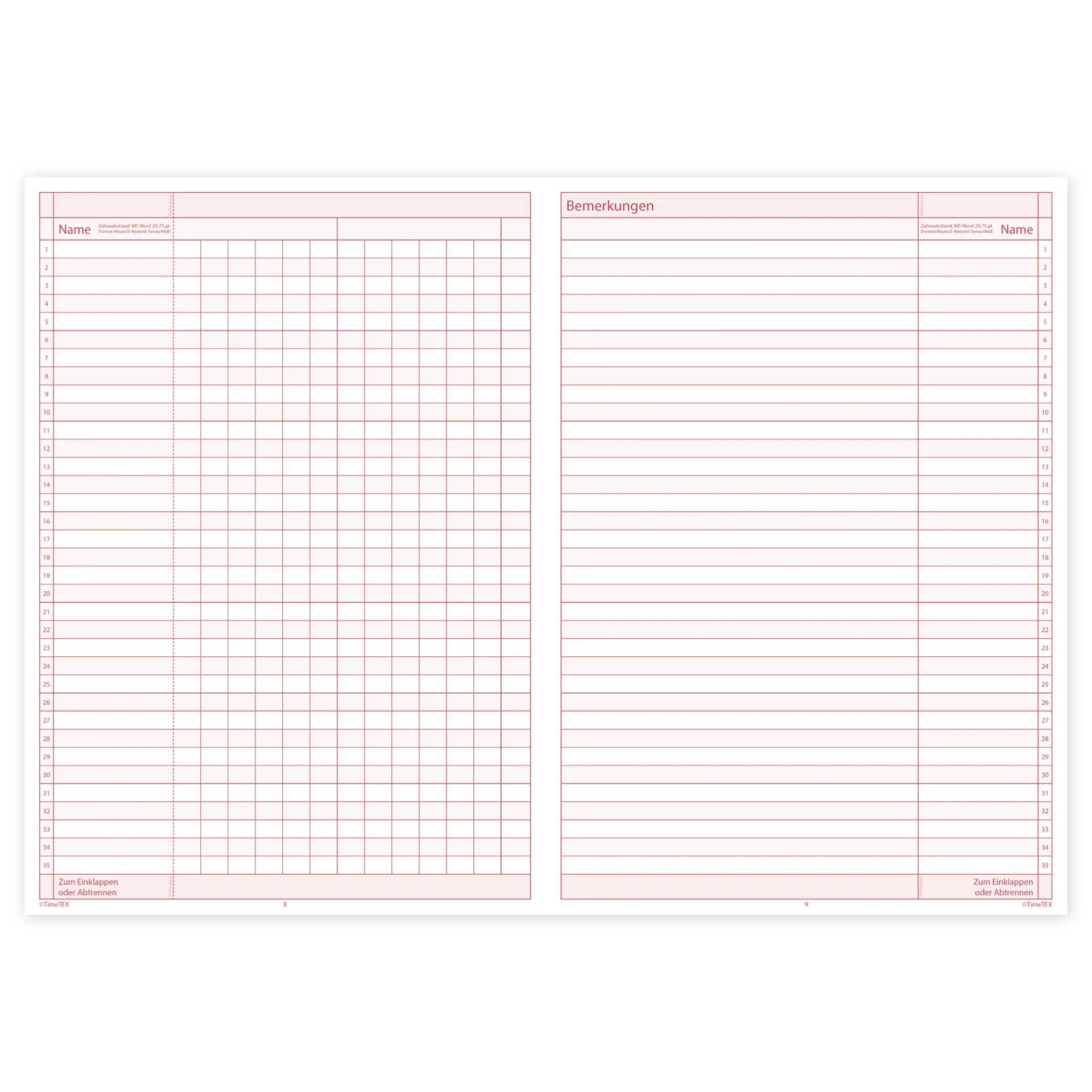 TimeTEX Klassen-/Kursheft A4, 64 Seiten