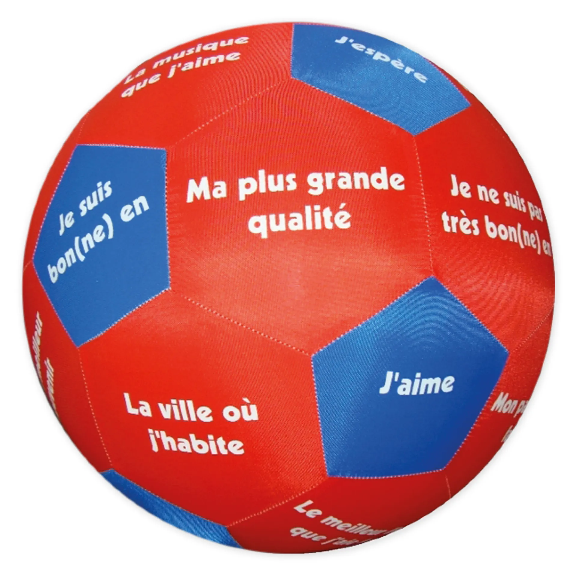 Pedagogisk spelboll "Pello" - bekantskapsfraser på franska