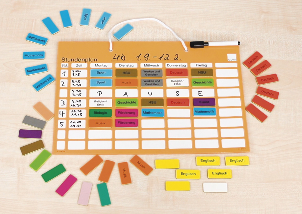TimeTEX Stundenplan-Tafel magnetisch, ca. 41 x 28 cm