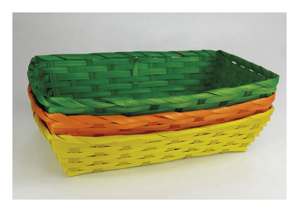 Set Material-Körbchen aus Bambus, farbig, 3-tlg.