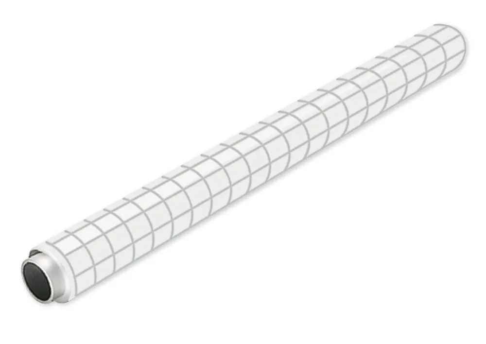 Whiteboardfolie, statisk, 20 m på rulle, rutig matta