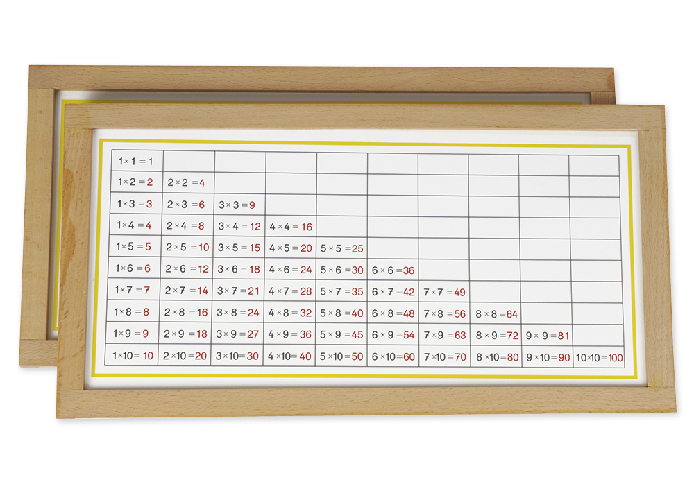 TimeTEX multiplikationstabeller i en træramme "Montessori Premium"